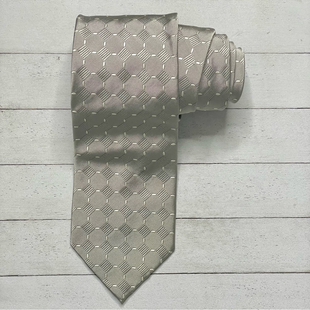BOSS HUGO BOSS Geometric Diamond Print Silk Necktie